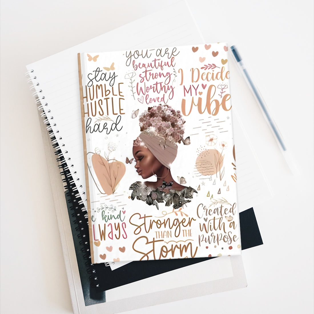 Affirmation Hard Cover, Journal, Coworker Gift, Mentor Gift, Christmas Gift Journal - Ruled Line