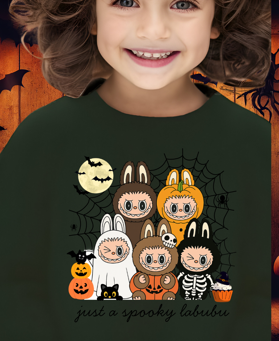Halloween Labubu Coquette Monster Doll Youth Crewneck Sweatshirt