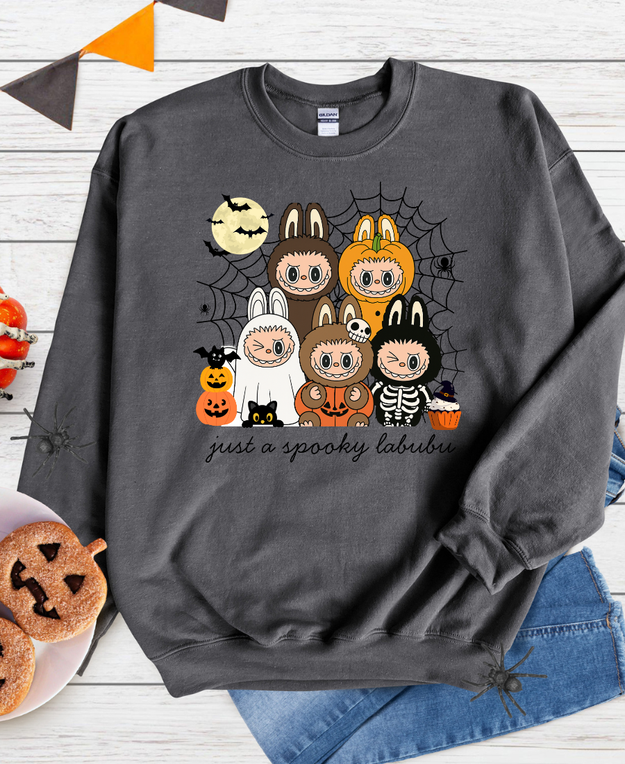 Halloween Labubu Coquette Monster Doll Youth Crewneck Sweatshirt