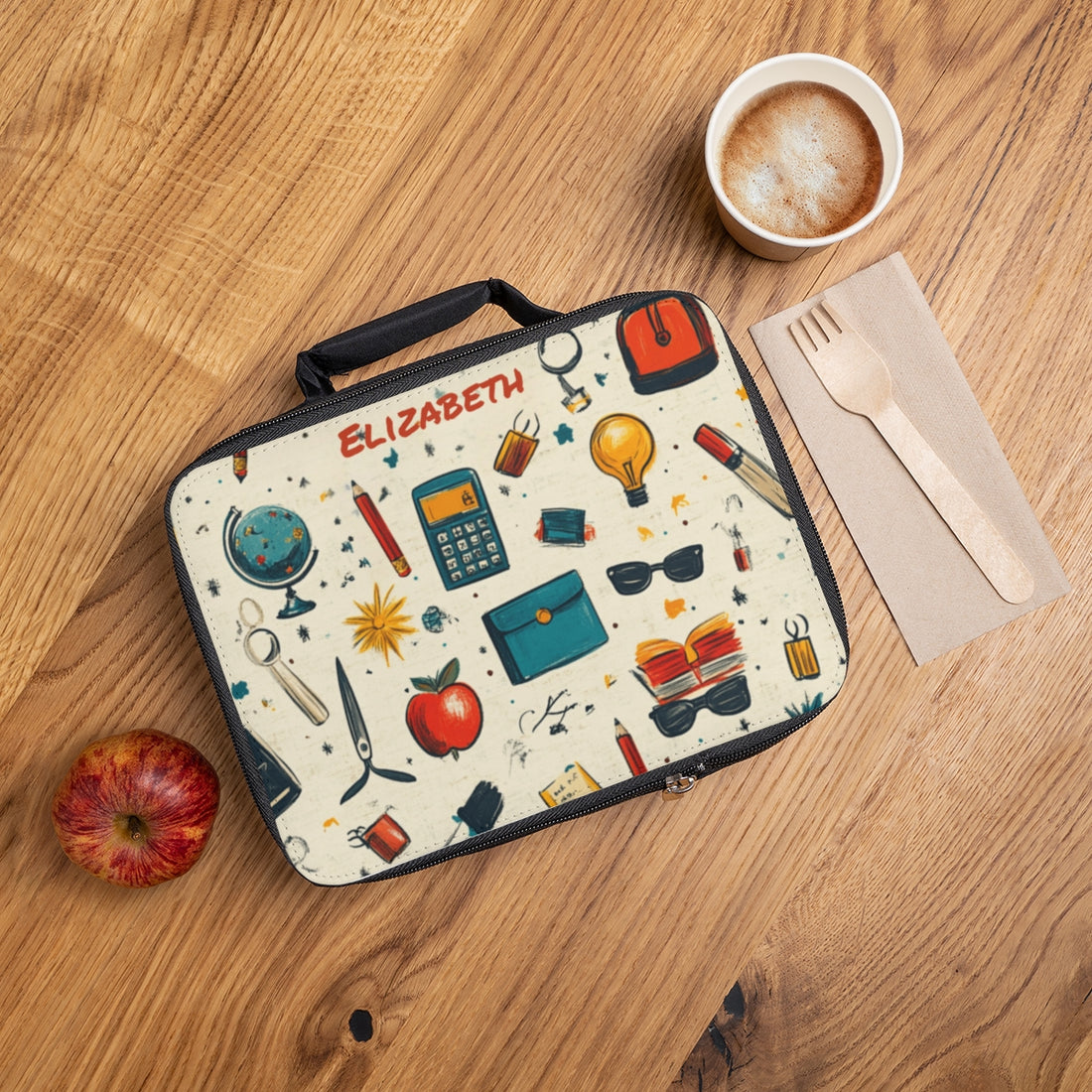 Personalized Back to School Kids playful collage | Lunch Bag