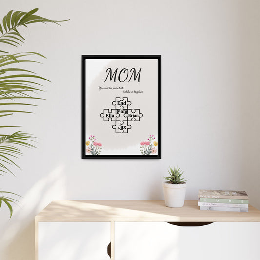 Personalized Mom Puzzle Print – Custom Family Names Wall Art – Mother’s Day Gift for Mom from Kids – Family Keepsake Poster with Names