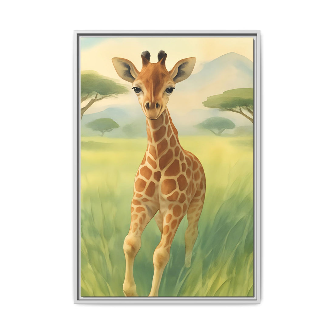 Safari Animal Nursery Prints: Watercolor Lion, Giraffe, Elephant Art