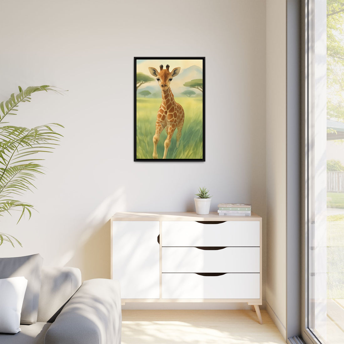 Safari Animal Nursery Prints: Watercolor Lion, Giraffe, Elephant Art