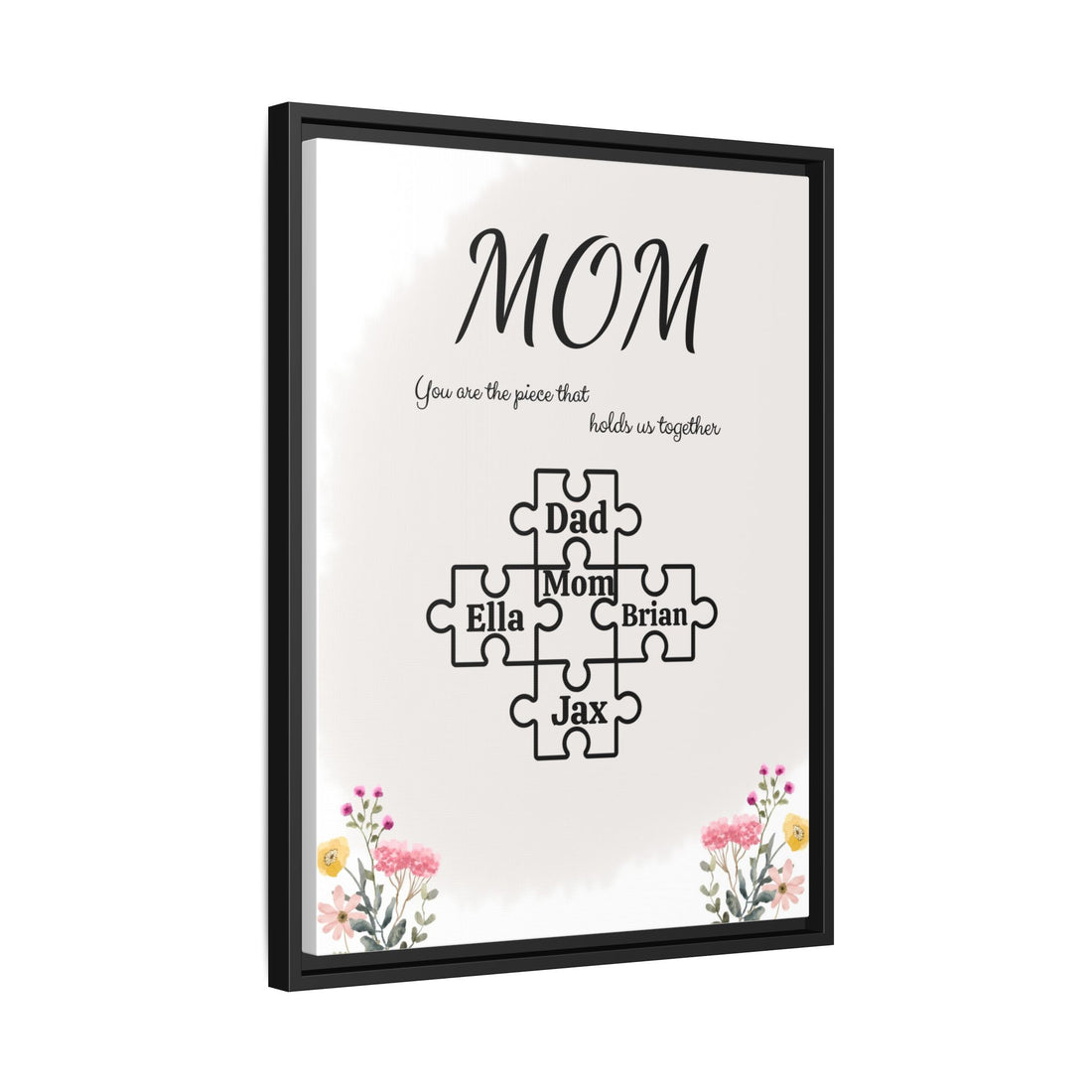 Personalized Mom Puzzle Print – Custom Family Names Wall Art – Mother’s Day Gift for Mom from Kids – Family Keepsake Poster with Names