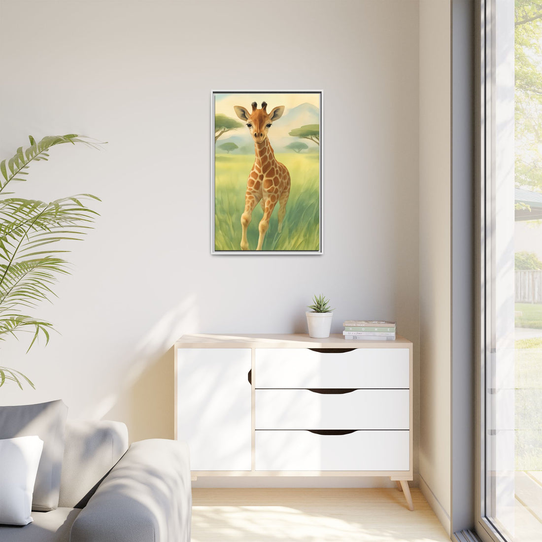 Safari Animal Nursery Prints: Watercolor Lion, Giraffe, Elephant Art