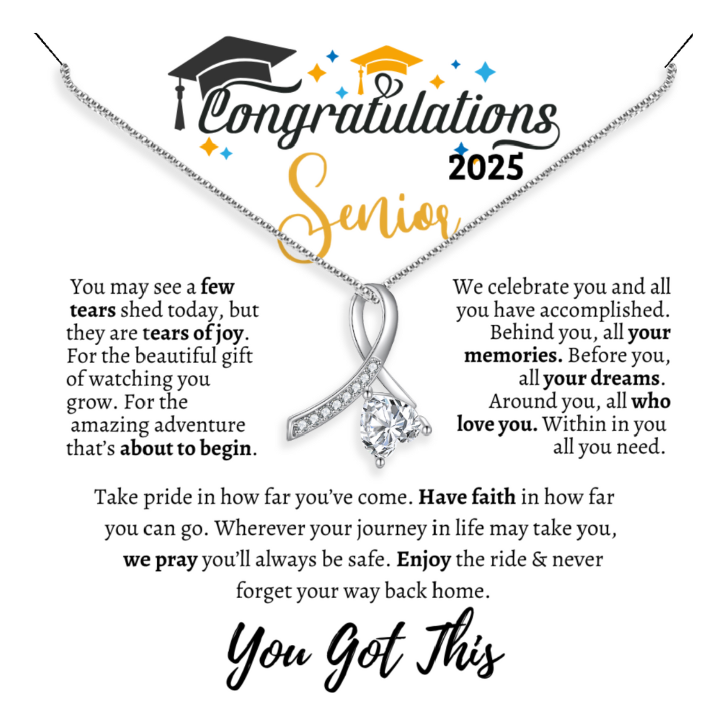 Graduation Gift for "2025 Senior Graduates" Enchanting Ribbon Necklace