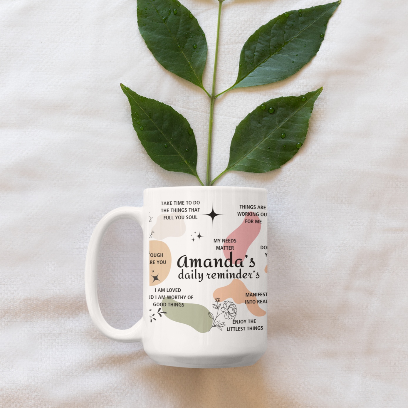 Personalized Daily Reminders 15oz White Mug