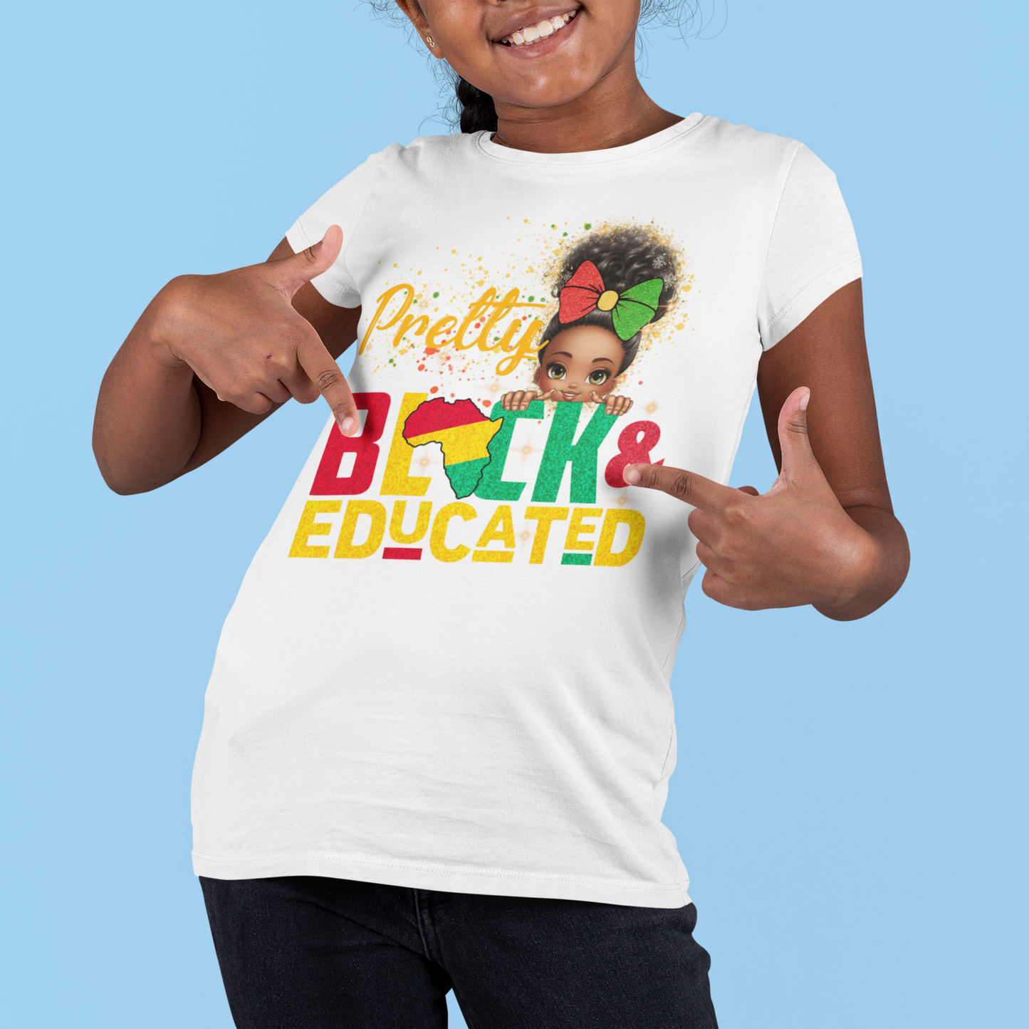 "Pretty, Black and Educated" Youth Jersey T-Shirt