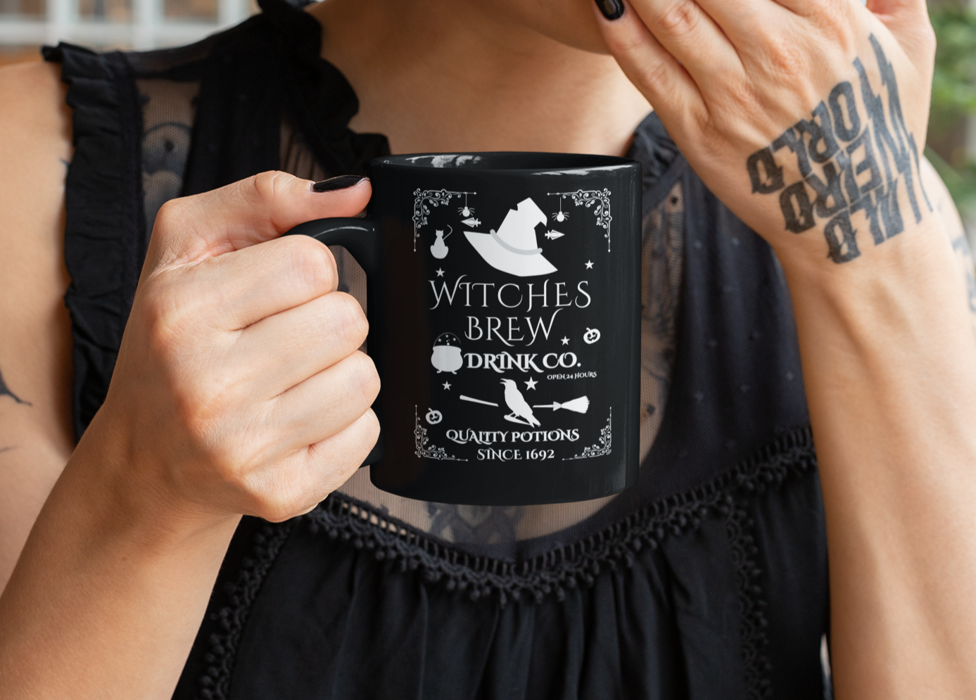 Halloween Witches Brew Drink Co. | Gift for Her | Gift for Him 11oz Black Mug