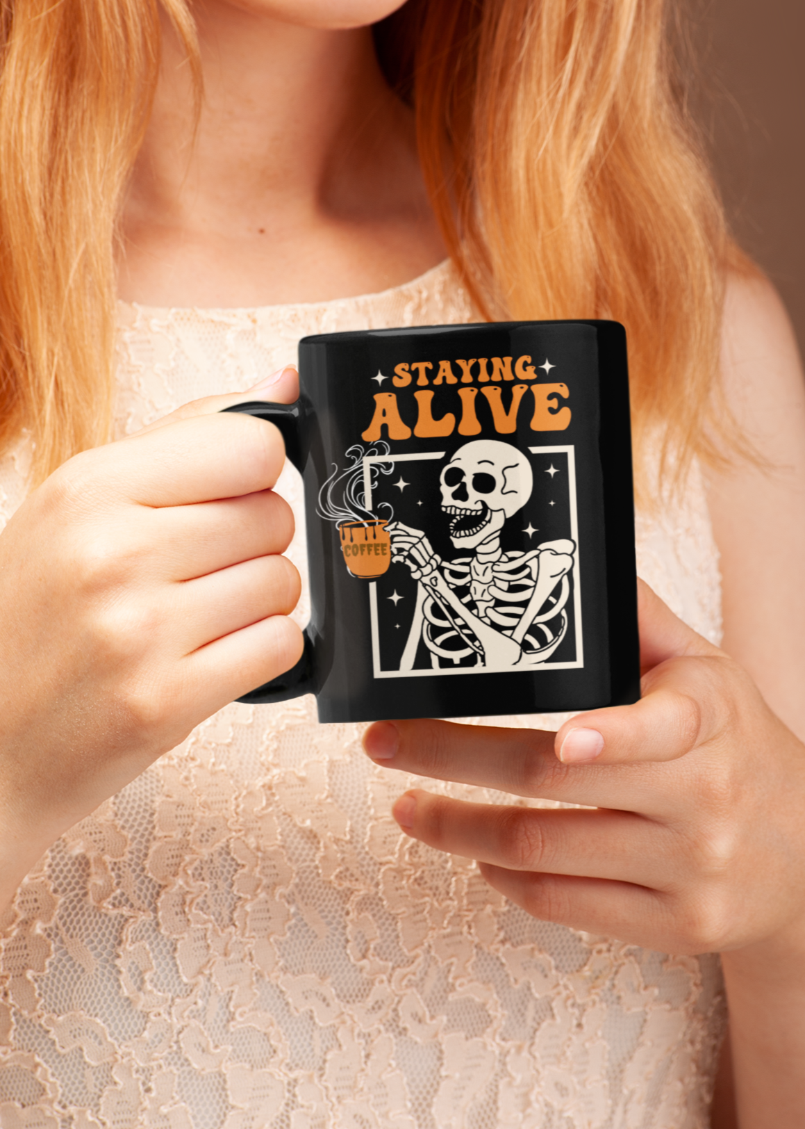 Halloween Skeleton Funny Coffee Mug 11oz Black