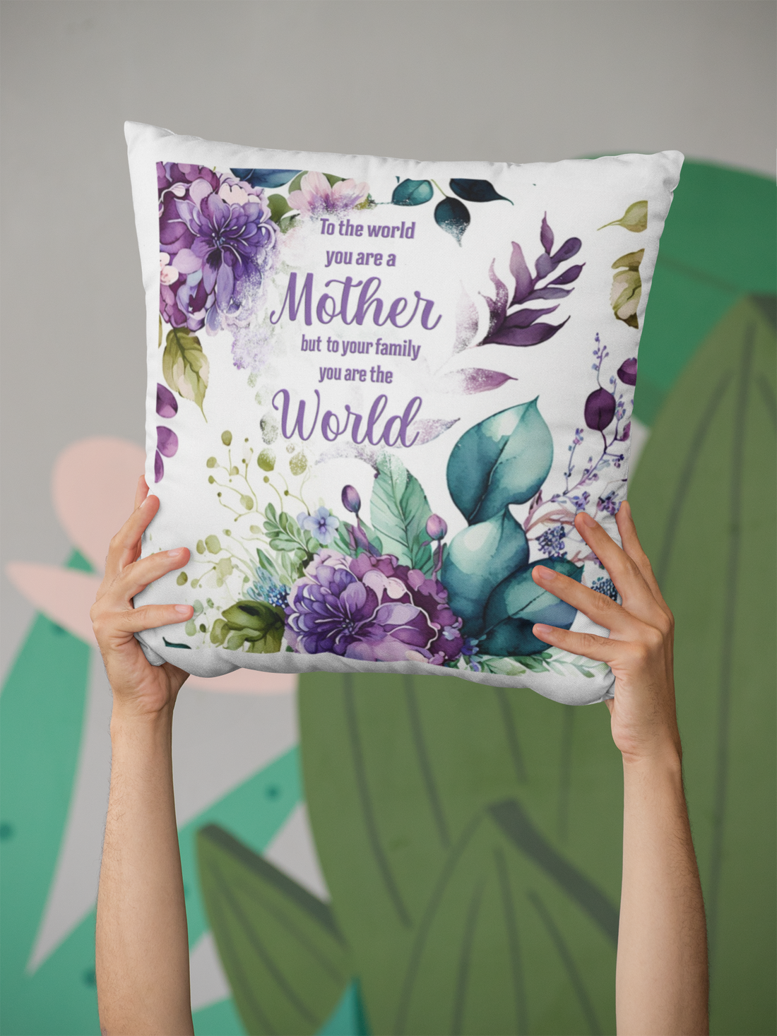 " To My Mother" Large Square Pillow