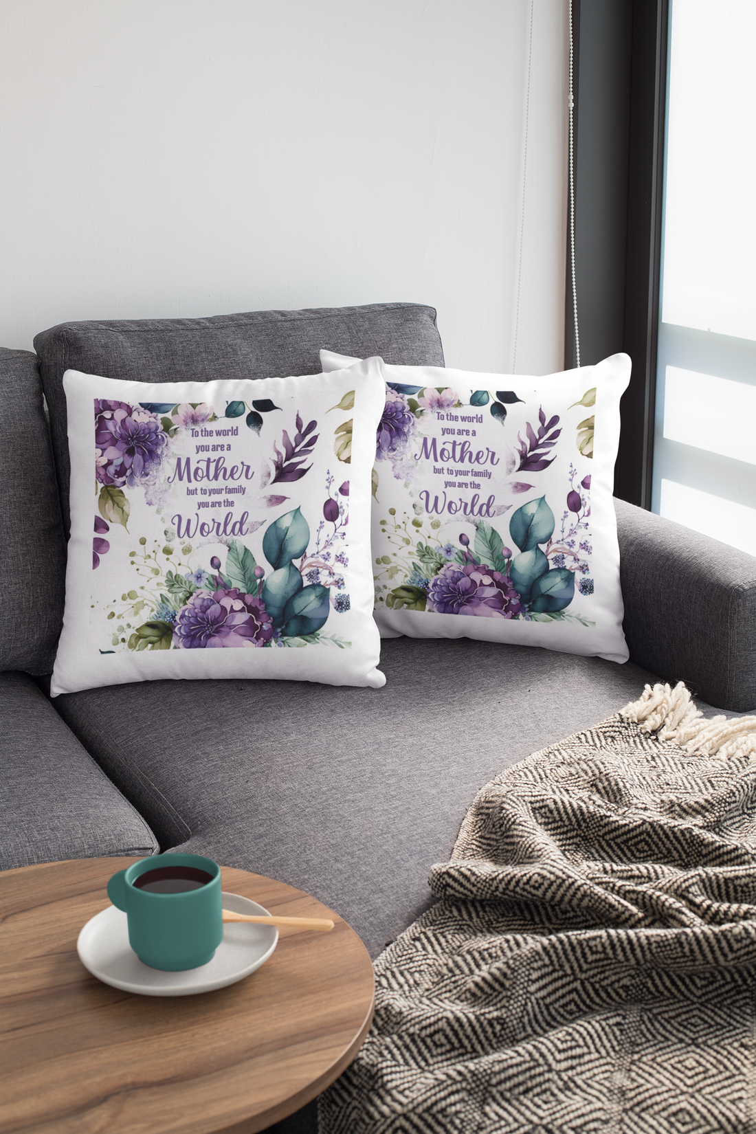 " To My Mother" Large Square Pillow