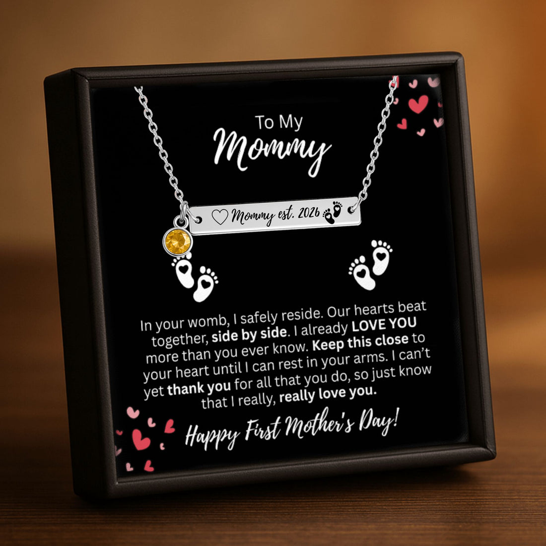 She’s about to celebrate her first Mother’s Day… 💖To My Mommy Engraved Personalized Birthstone Necklace!