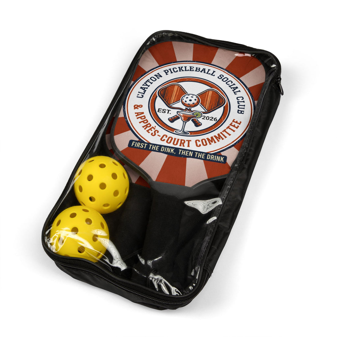 Pickleball Social Club Paddle Set with Balls & Carrying Case| Pickleball Social Club – Custom Year | Personalized Club Name + Custom Year