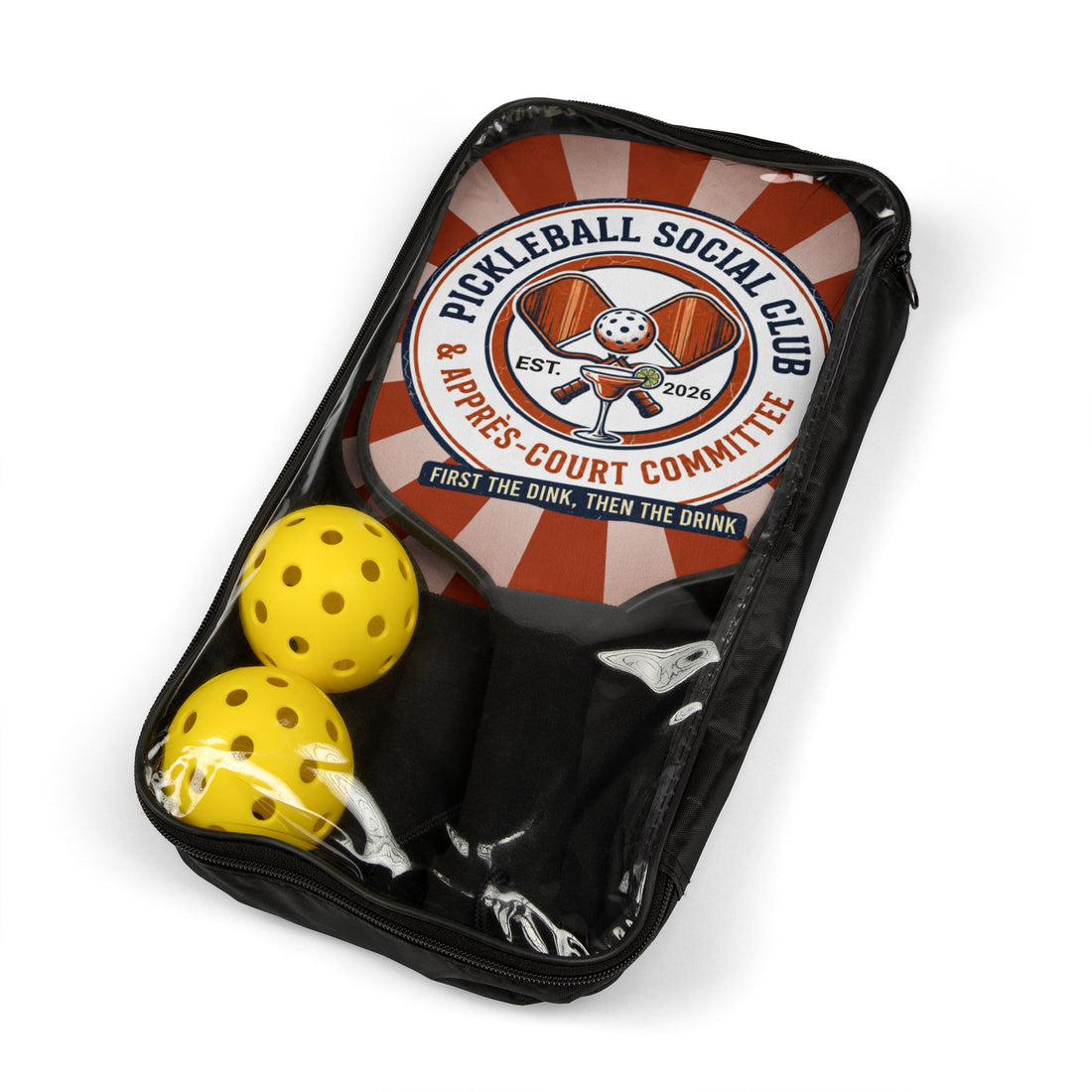 Pickleball Social Club Paddle Set with Balls & Carrying Case| Pickleball Social Club – Custom Year | Personalized Club Name + Custom Year