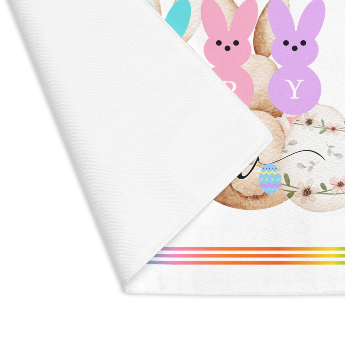 Happy Easter Placemats/Napkin, Easter Bunny Table Decor, Spring Dining Table Accessory, Holiday Cotton Placemat, Festive Table Setting Decor