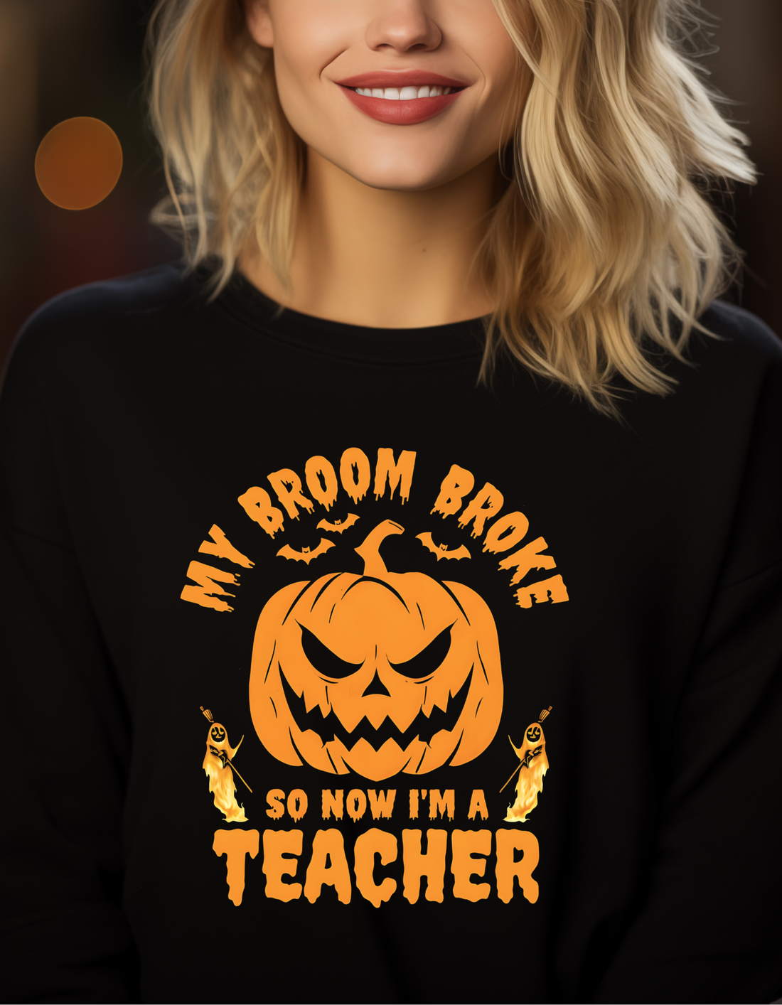 “Funny Halloween Teacher Shirt “My Broom Broke So Now I Teach”