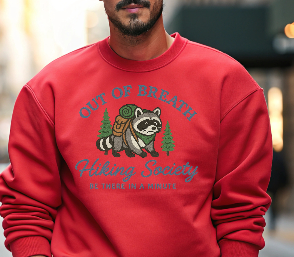 Funny "Out of Breath Hiking Society" Sweatshirt, Nature Lover Sweatshirt, Funny Hiking Crewneck