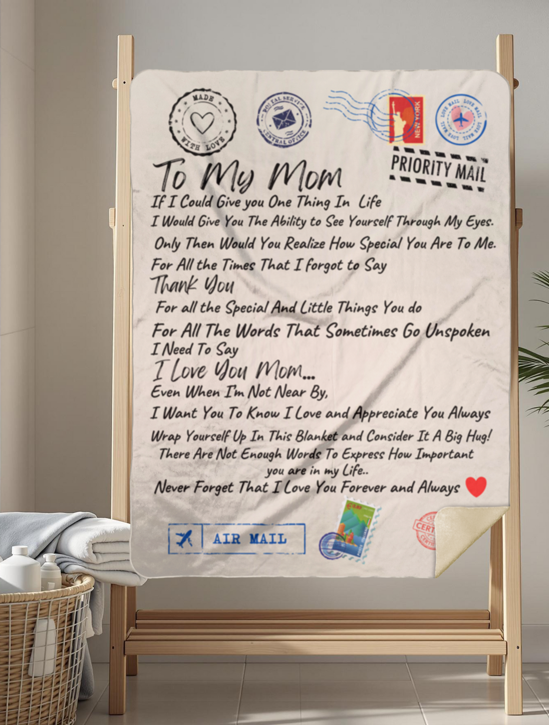 To My Mom "If I Could" Premium Sherpa Blanket (Throw) 50x60