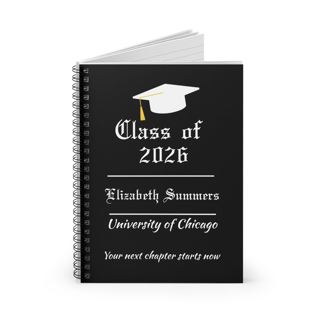 Personalized Graduation Journal – Custom Class of 2026 Notebook – Graduate Gift with Name & School – Senior Keepsake Journal