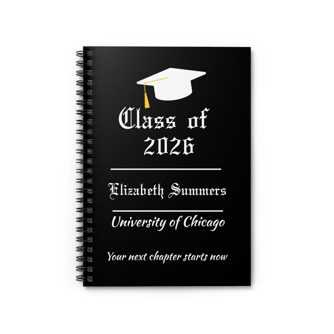 Personalized Graduation Journal – Custom Class of 2026 Notebook – Graduate Gift with Name & School – Senior Keepsake Journal
