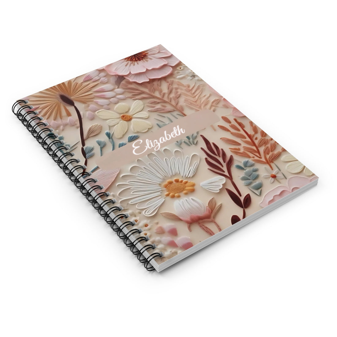 Floral Spiral Notebook with Personalized Cover