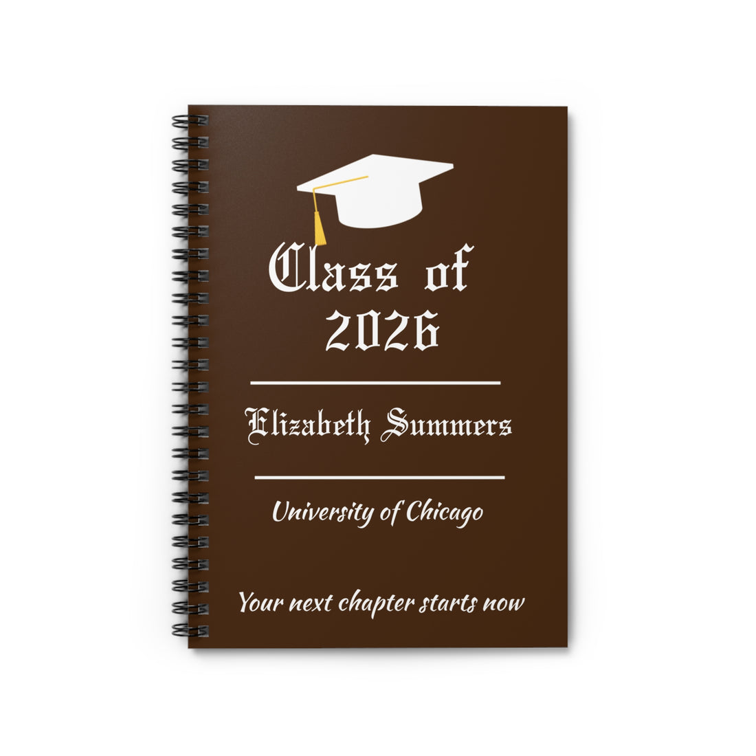 Personalized Graduation Journal – Custom Class of 2026 Notebook – Graduate Gift with Name & School – Senior Keepsake Journal