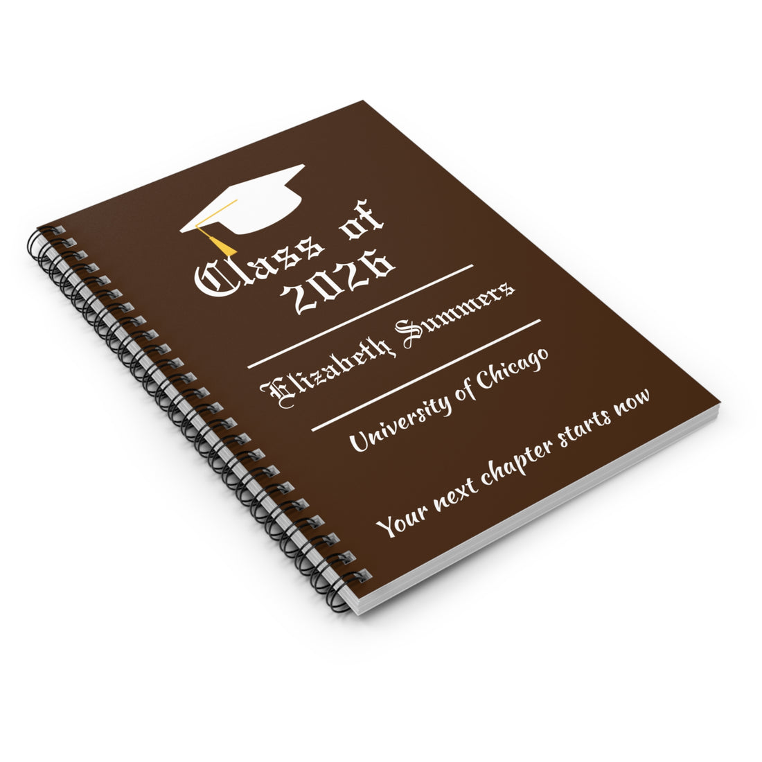 Personalized Graduation Journal – Custom Class of 2026 Notebook – Graduate Gift with Name & School – Senior Keepsake Journal