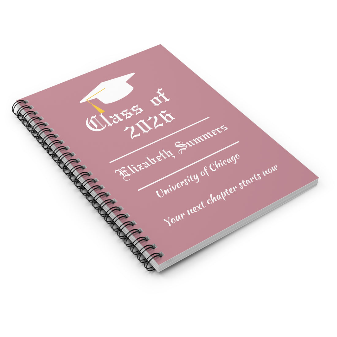 Personalized Graduation Journal – Custom Class of 2026 Notebook – Graduate Gift with Name & School – Senior Keepsake Journal