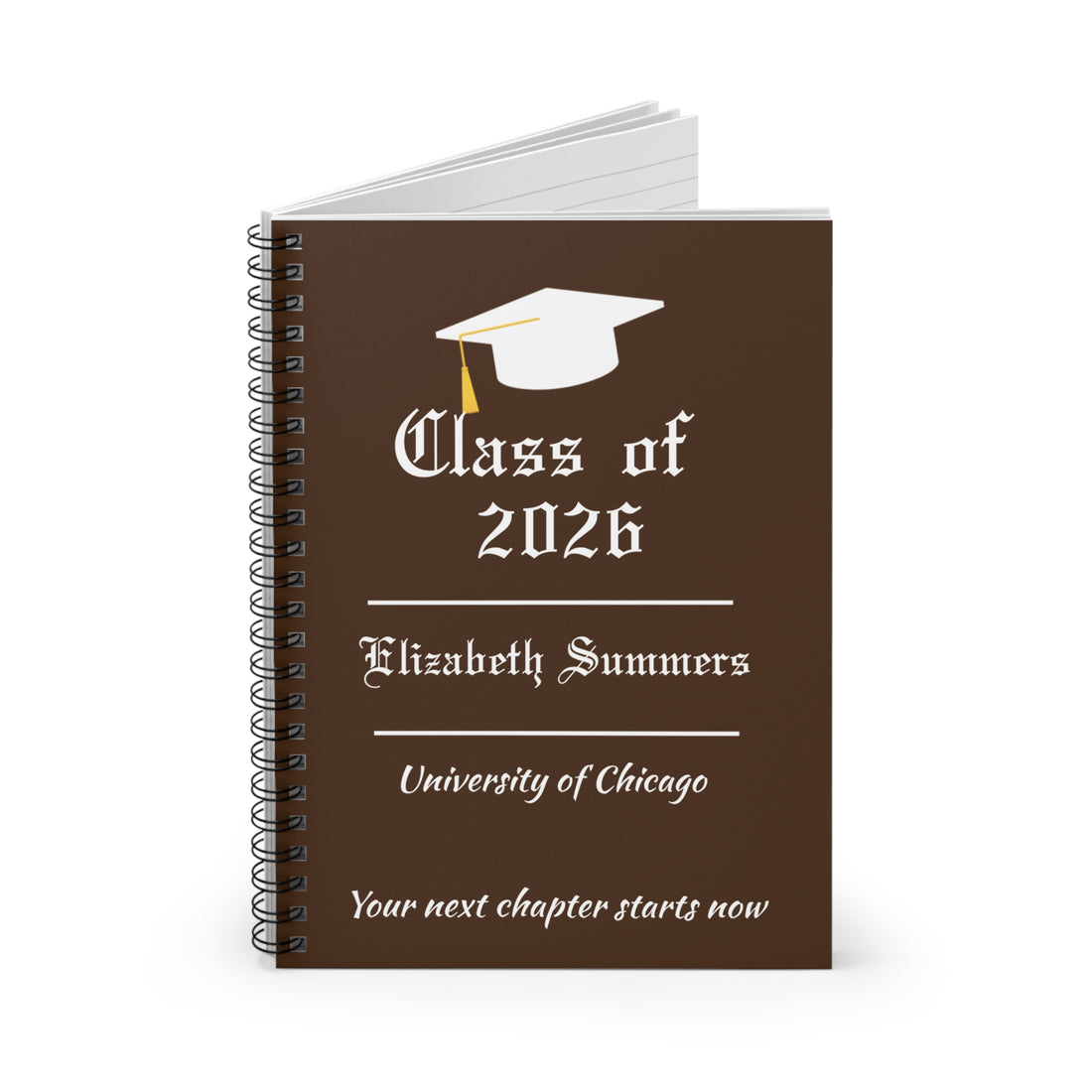 Personalized Graduation Journal – Custom Class of 2026 Notebook – Graduate Gift with Name & School – Senior Keepsake Journal