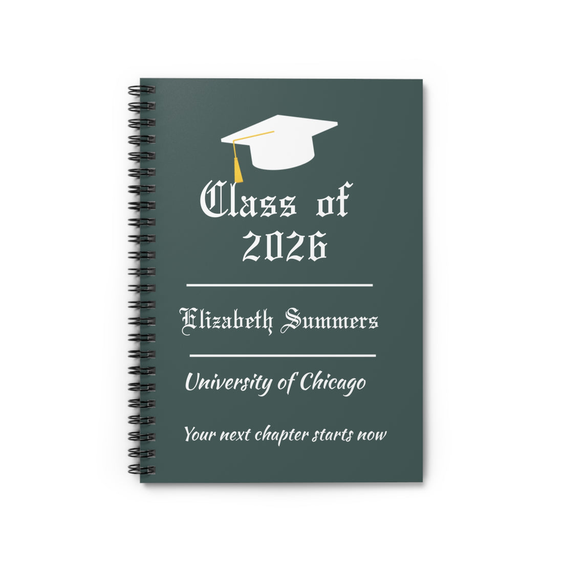 Personalized Graduation Journal – Custom Class of 2026 Notebook – Graduate Gift with Name & School – Senior Keepsake Journal