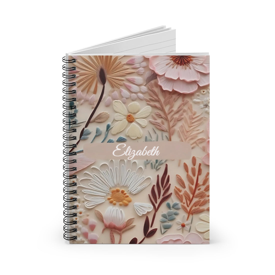 Floral Spiral Notebook with Personalized Cover