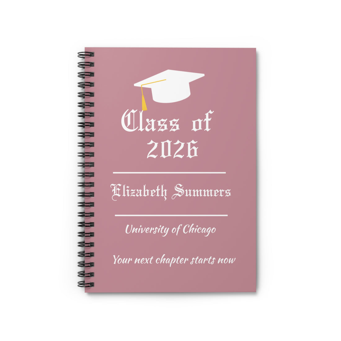 Personalized Graduation Journal – Custom Class of 2026 Notebook – Graduate Gift with Name & School – Senior Keepsake Journal