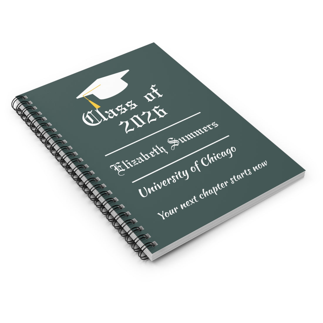 Personalized Graduation Journal – Custom Class of 2026 Notebook – Graduate Gift with Name & School – Senior Keepsake Journal