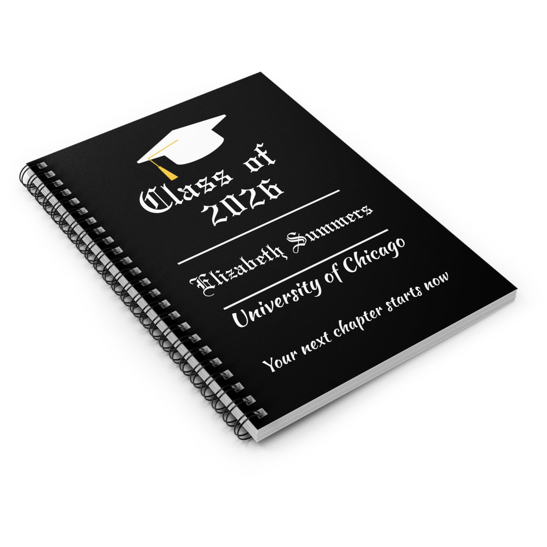 Personalized Graduation Journal – Custom Class of 2026 Notebook – Graduate Gift with Name & School – Senior Keepsake Journal
