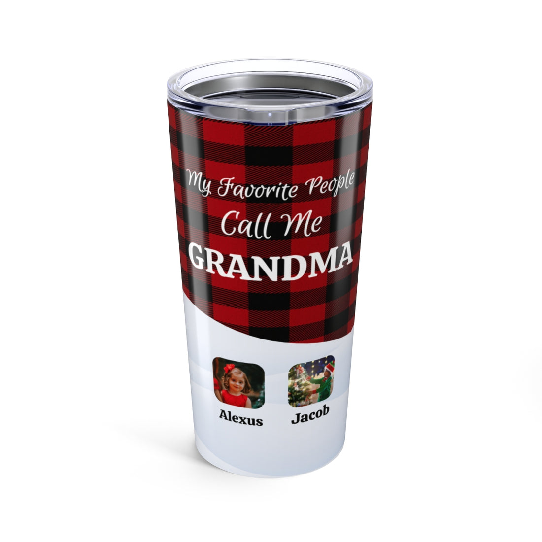 Personalized Grandparent Tumbler, Custom Photo Travel Mug, Grandparent Gift, Keepsake with Photos, Holiday Gift