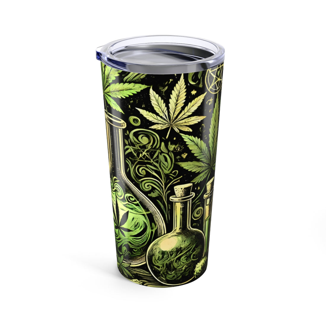 Skull & Leaf Design Stainless Steel Tumbler - 20oz