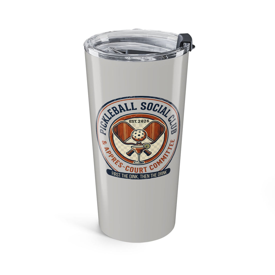 Pickleball Social Club Tumbler | First the Dink Then the Drink | Pickleball Gift for Players | 20oz Insulated Travel Mug | Matching Pickleball Shirt Available