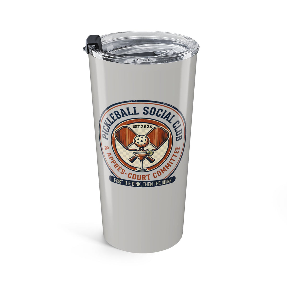Pickleball Social Club Tumbler | First the Dink Then the Drink | Pickleball Gift for Players | 20oz Insulated Travel Mug | Matching Pickleball Shirt Available
