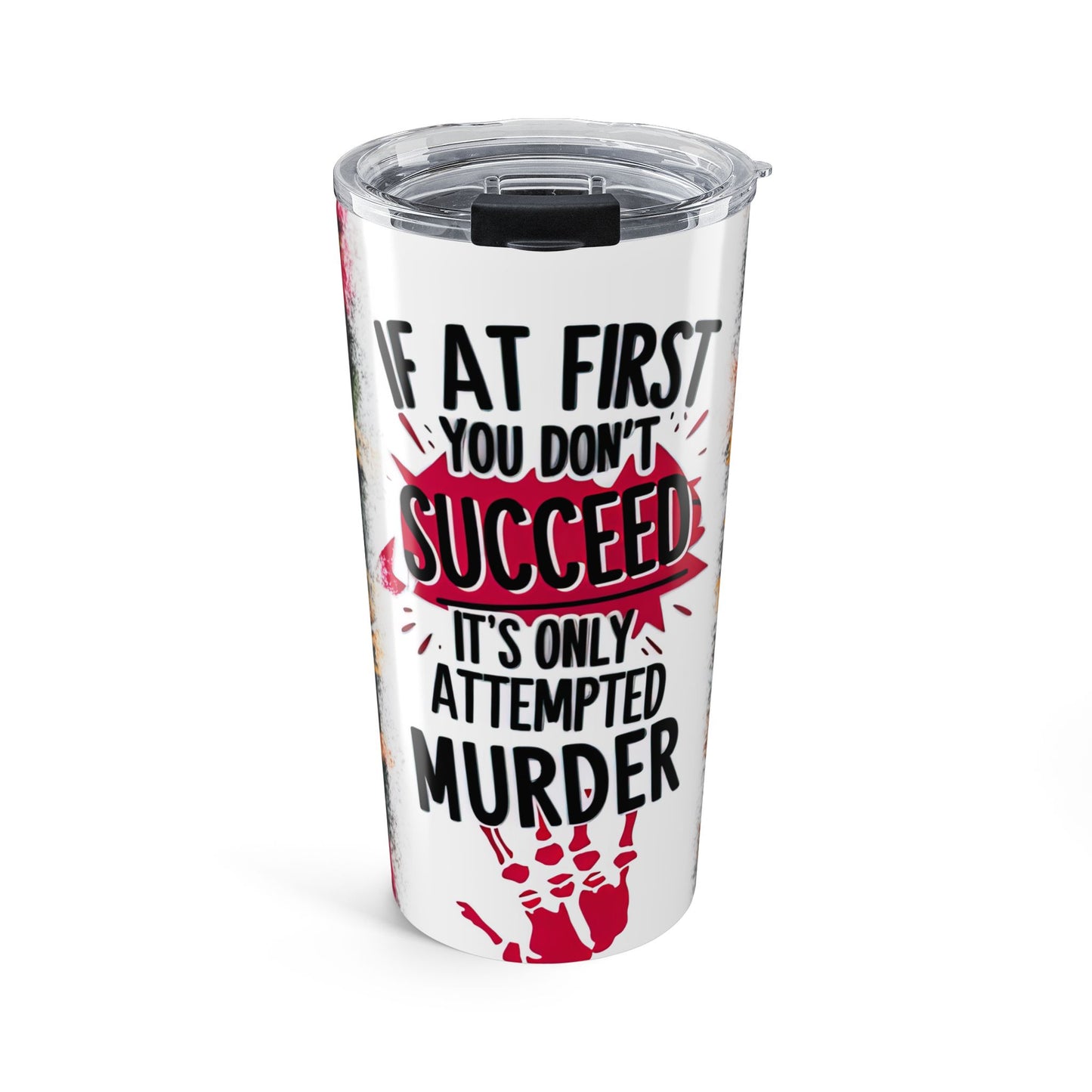 Skeleton Crime Scene Floral 20oz Stainless Steel Tumbler