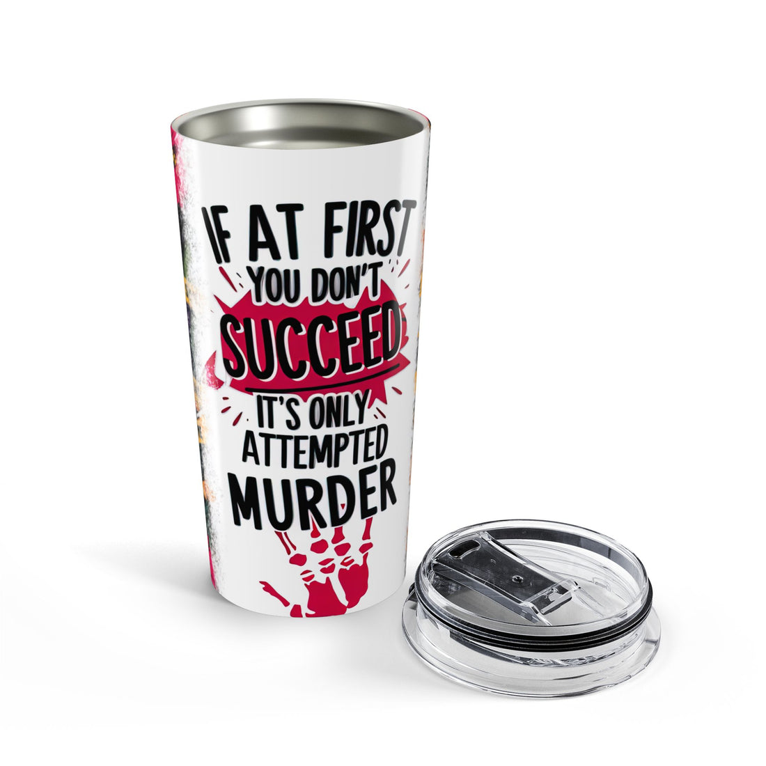 Skeleton Crime Scene Floral 20oz Stainless Steel Tumbler