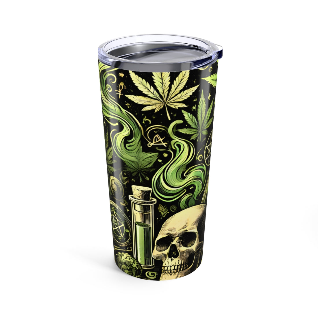 Skull & Leaf Design Stainless Steel Tumbler - 20oz
