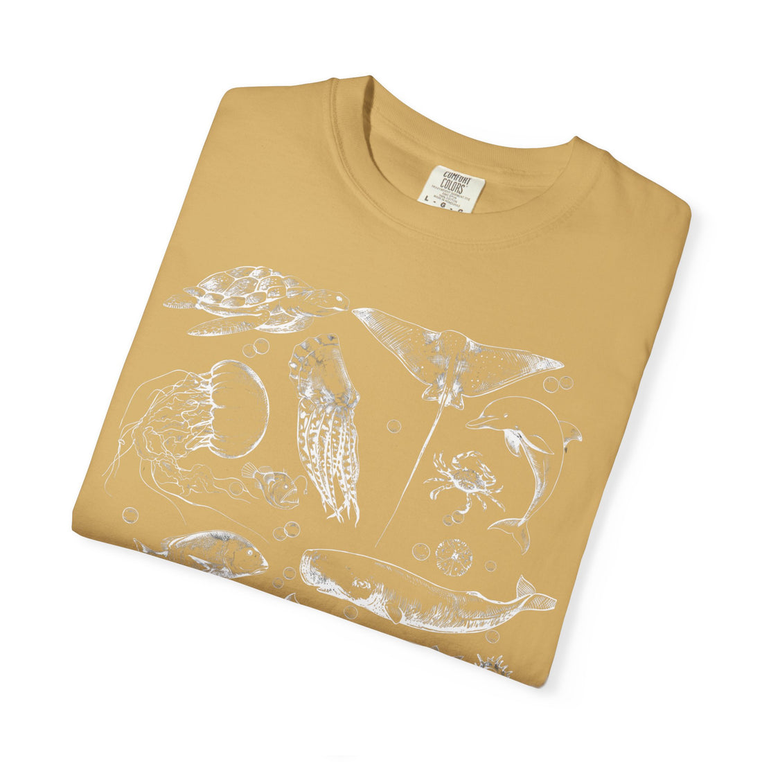 Vintage Ocean Life T-Shirt | Marine Biology Graphic Tee | Coastal Beach Nature Shirt | Whale & Sea Turtle Gift
