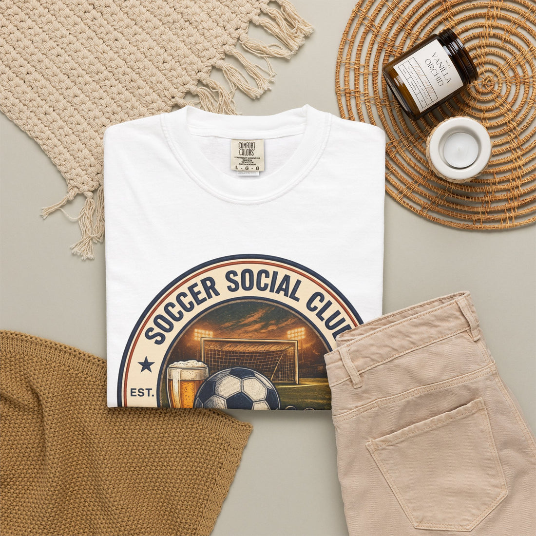 Soccer Social Club T-Shirt | Tumbler |Personalized EST Year Soccer Club Tee | Comfort Colors Soccer Shirt | Soccer Gift for Players, Coaches & Fans