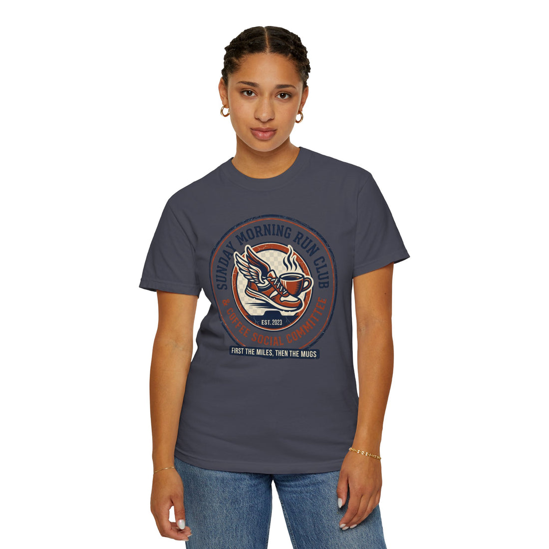 Personalized Sunday Morning Run Club T-Shirt | Custom Running Club Year | Comfort Colors | Coffee Runner Shirt | Running Group Gift