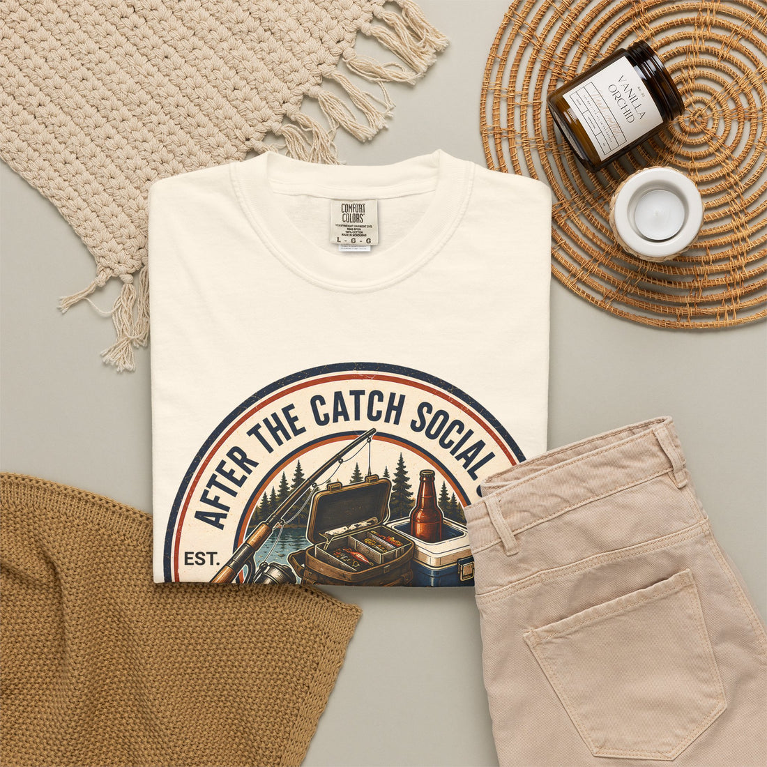 After the Catch Social Club Shirt | Comfort Colors Fishing Tee & Matching Hat | Fisherman Gift | Fishing Club Apparel | Lake Weekend Shirt
