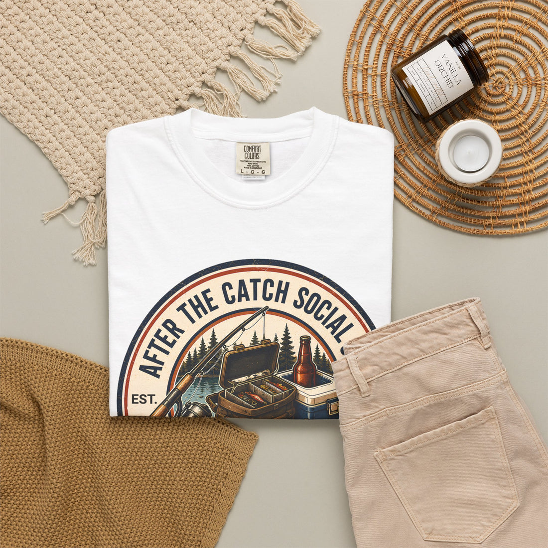 After the Catch Social Club Shirt | Comfort Colors Fishing Tee & Matching Hat | Fisherman Gift | Fishing Club Apparel | Lake Weekend Shirt