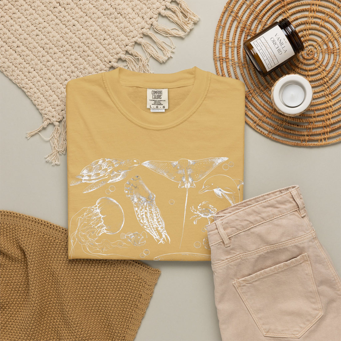Vintage Ocean Life T-Shirt | Marine Biology Graphic Tee | Coastal Beach Nature Shirt | Whale & Sea Turtle Gift