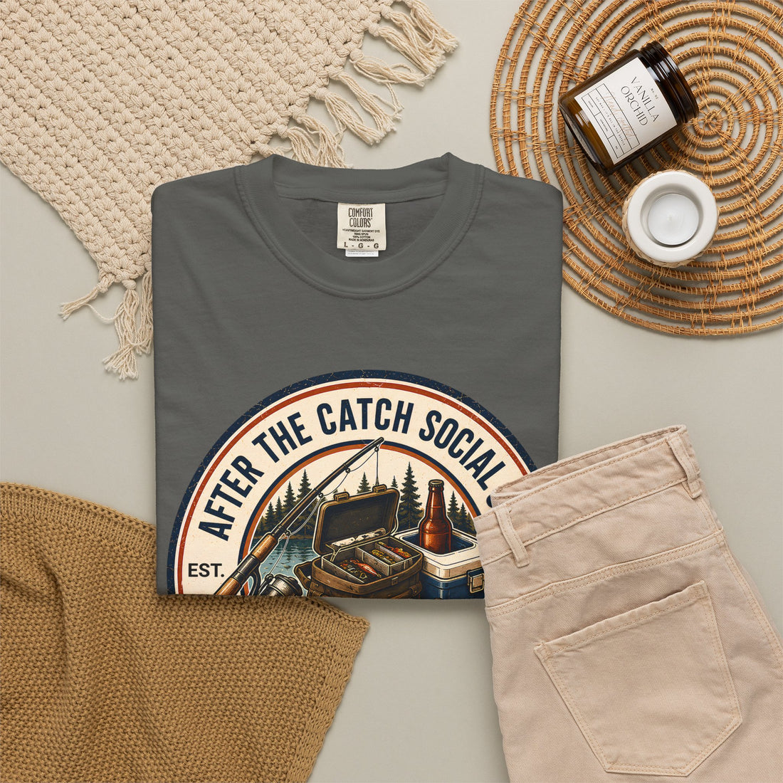 After the Catch Social Club Shirt | Comfort Colors Fishing Tee & Matching Hat | Fisherman Gift | Fishing Club Apparel | Lake Weekend Shirt
