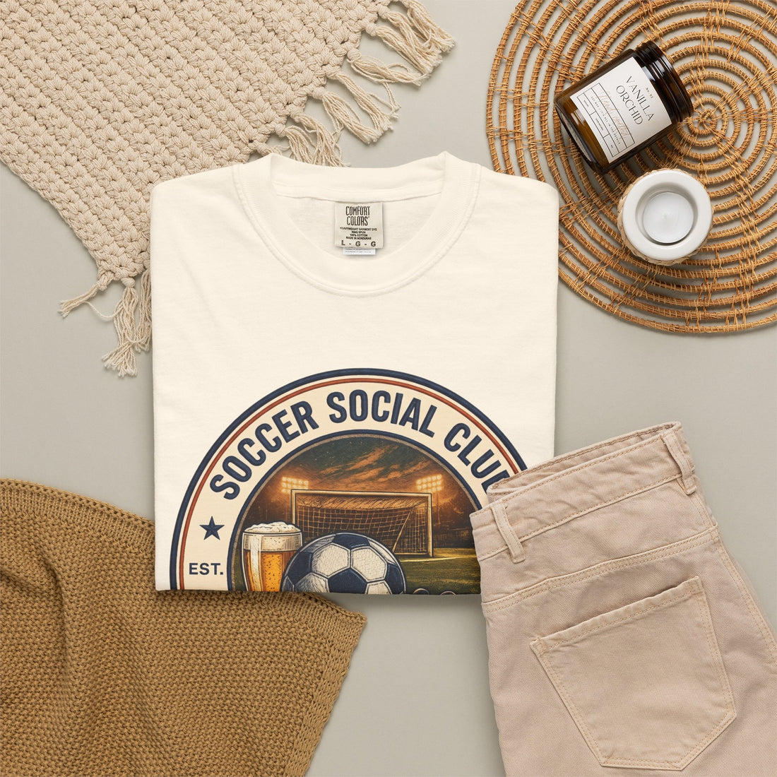 Soccer Social Club T-Shirt | Tumbler |Personalized EST Year Soccer Club Tee | Comfort Colors Soccer Shirt | Soccer Gift for Players, Coaches & Fans